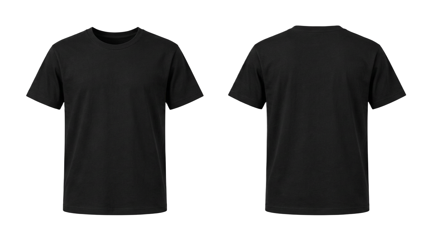 Custom | t-shirt blank black front mockup